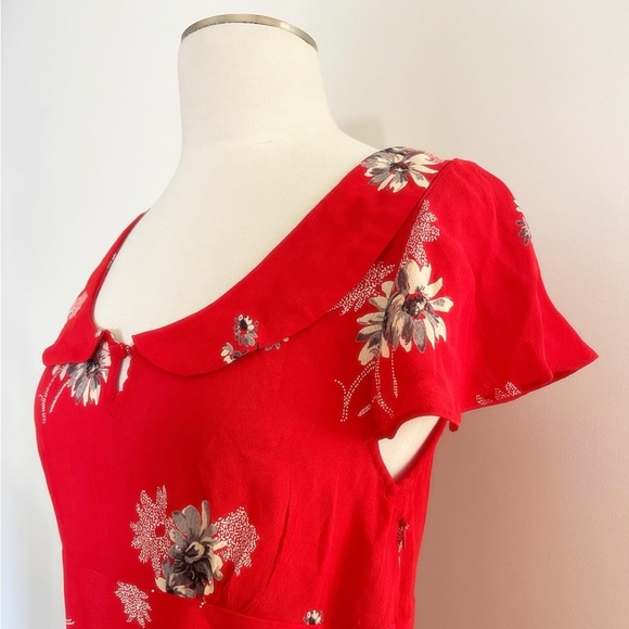 American Eagle Outfitters red floral dress size 6 - Picture 3 of 7